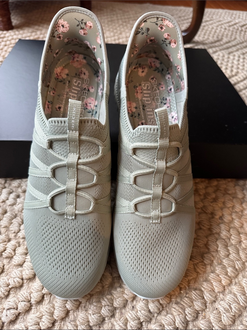 Skechers Women's Sage Green Slip-On Knit Sneakers